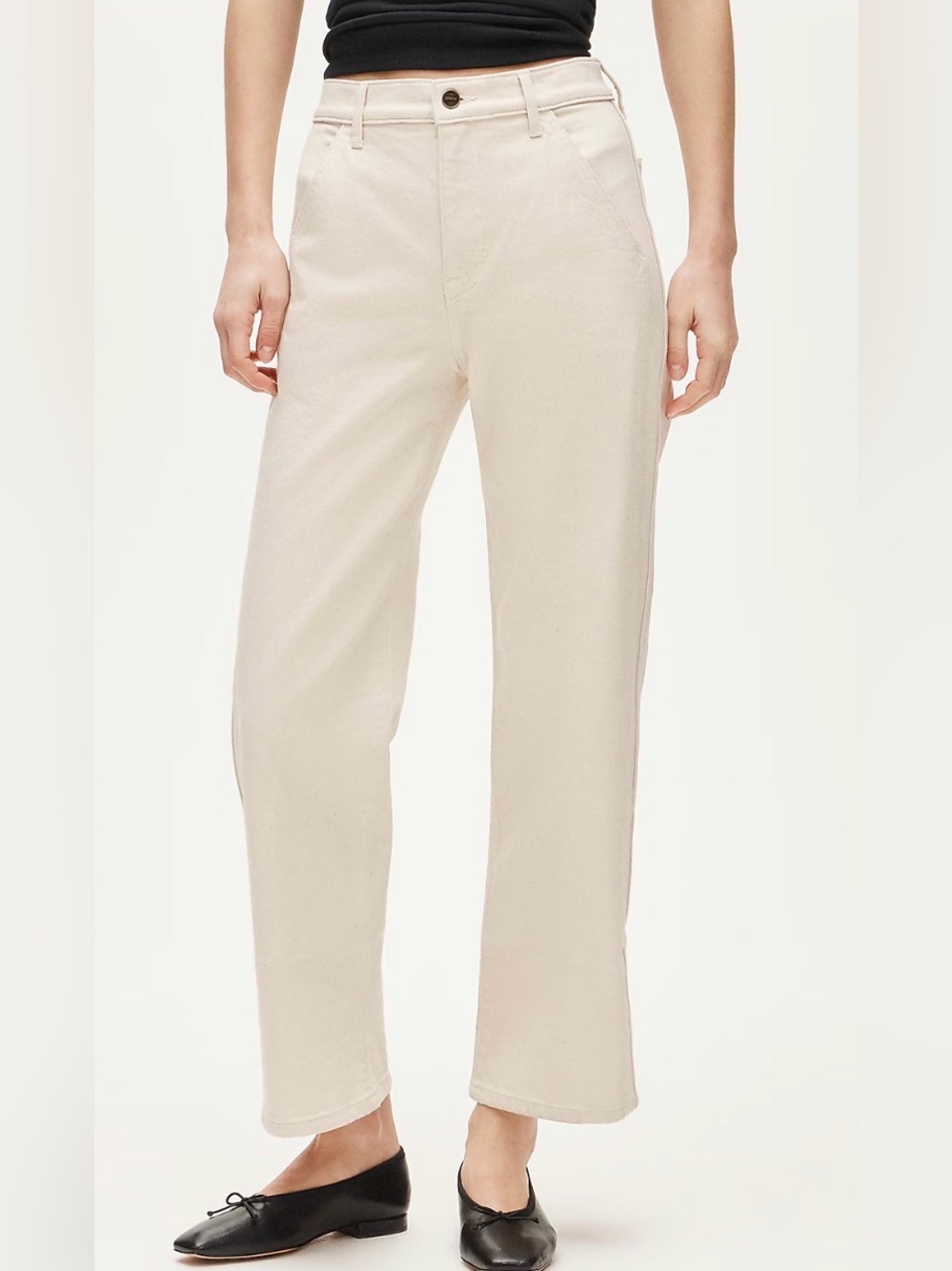J. Crew Beige High-Rise Wide Leg Pants